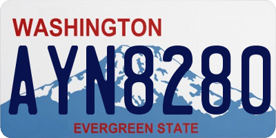 WA license plate AYN8280