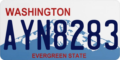 WA license plate AYN8283