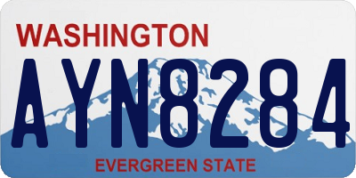 WA license plate AYN8284
