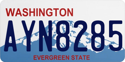 WA license plate AYN8285