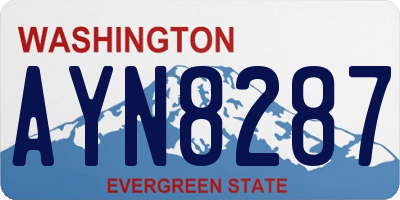 WA license plate AYN8287