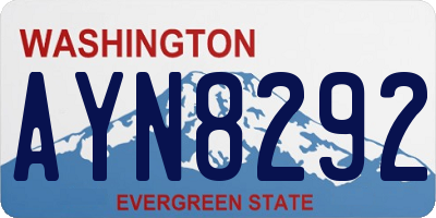 WA license plate AYN8292