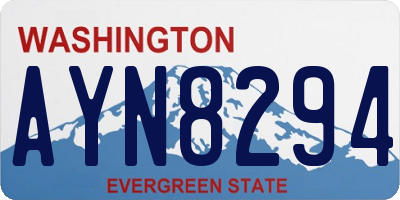 WA license plate AYN8294