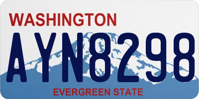 WA license plate AYN8298