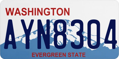WA license plate AYN8304