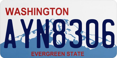 WA license plate AYN8306