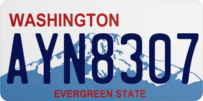 WA license plate AYN8307