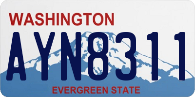 WA license plate AYN8311