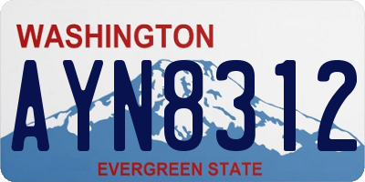 WA license plate AYN8312
