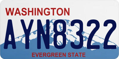 WA license plate AYN8322