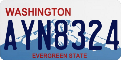 WA license plate AYN8324