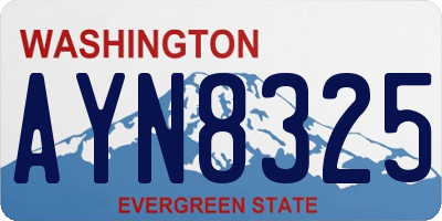 WA license plate AYN8325