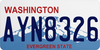 WA license plate AYN8326