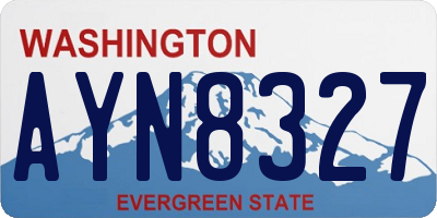 WA license plate AYN8327