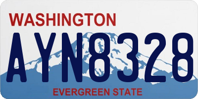 WA license plate AYN8328