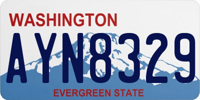 WA license plate AYN8329