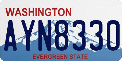 WA license plate AYN8330