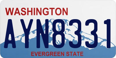 WA license plate AYN8331