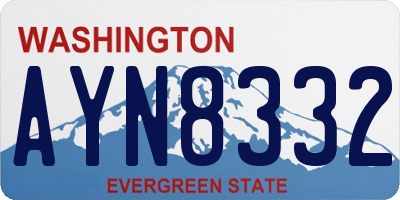 WA license plate AYN8332
