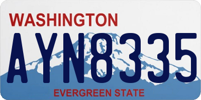 WA license plate AYN8335