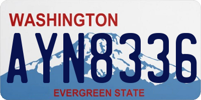 WA license plate AYN8336