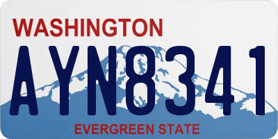 WA license plate AYN8341