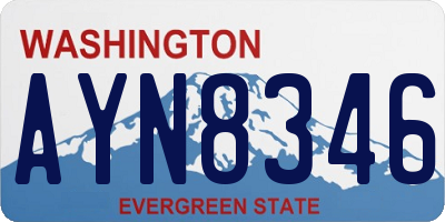 WA license plate AYN8346