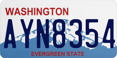 WA license plate AYN8354