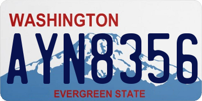 WA license plate AYN8356