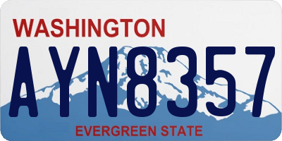 WA license plate AYN8357