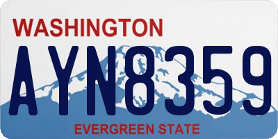 WA license plate AYN8359