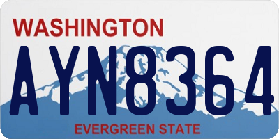 WA license plate AYN8364
