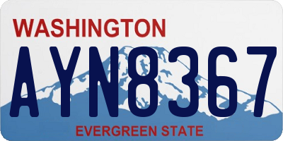 WA license plate AYN8367