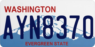 WA license plate AYN8370