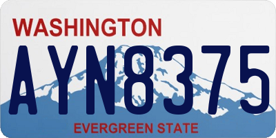 WA license plate AYN8375