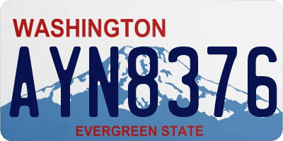 WA license plate AYN8376