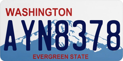 WA license plate AYN8378