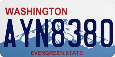 WA license plate AYN8380
