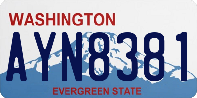 WA license plate AYN8381