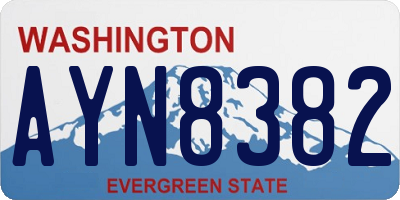 WA license plate AYN8382