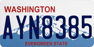 WA license plate AYN8385