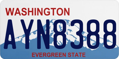 WA license plate AYN8388