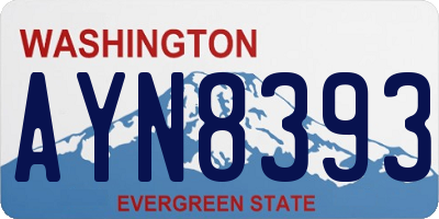 WA license plate AYN8393