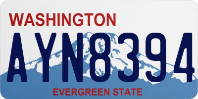WA license plate AYN8394