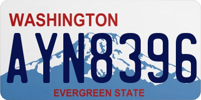WA license plate AYN8396