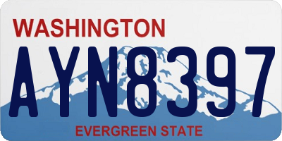 WA license plate AYN8397
