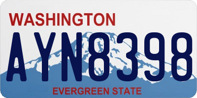 WA license plate AYN8398