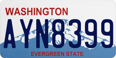 WA license plate AYN8399