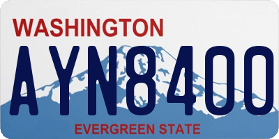 WA license plate AYN8400