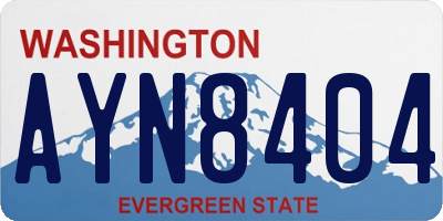 WA license plate AYN8404